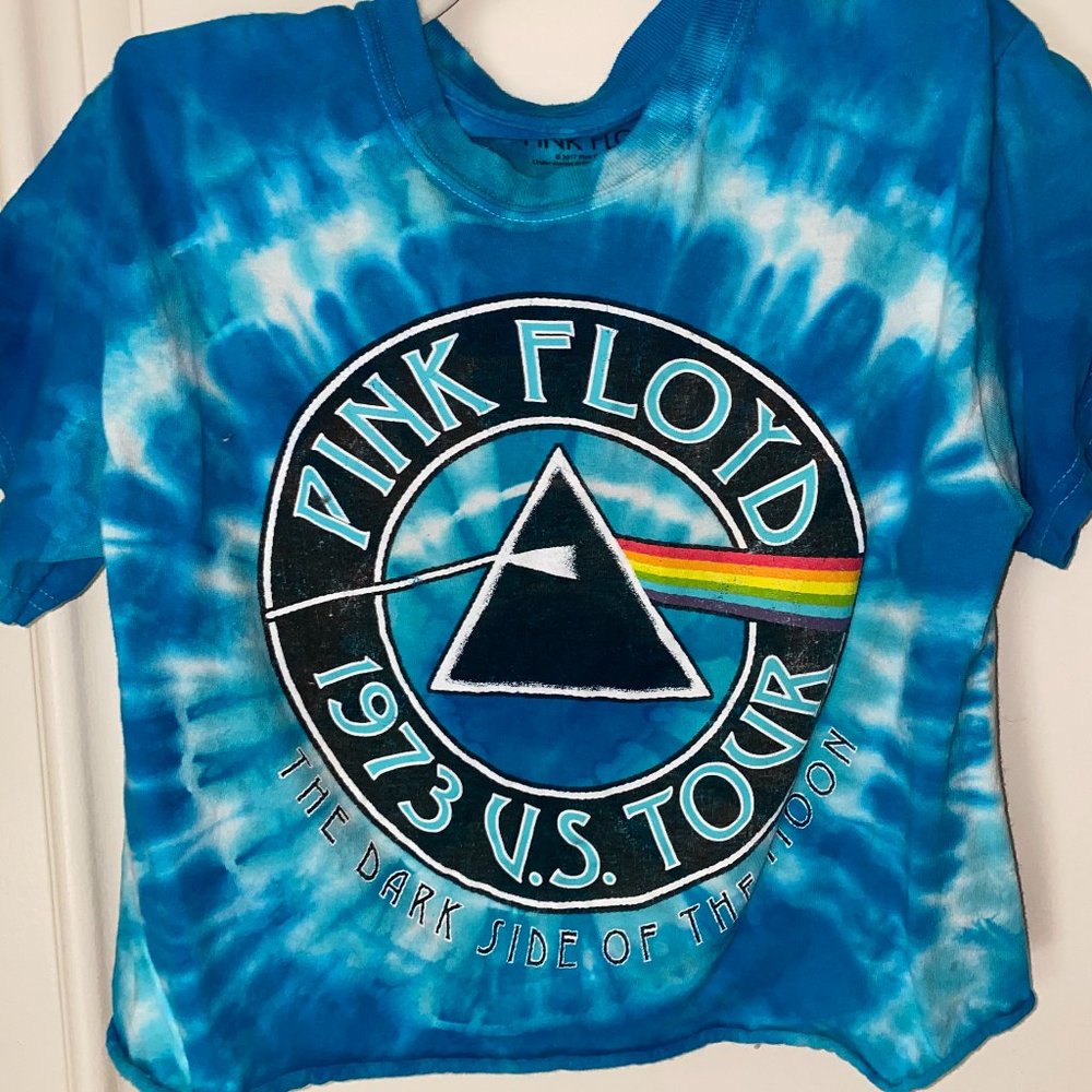 Pink Floyd cropped tie dye tshirt
